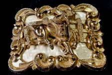 Vintage Bronco Riding Cowboy Belt Buckle - 4"L x 2 3/4"H