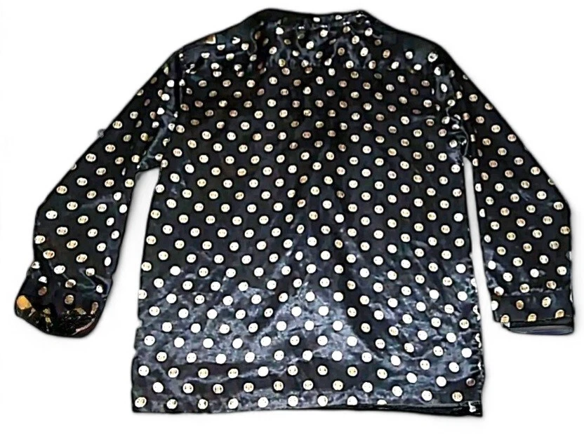 Robert Louis Men's Black & Gold Sleepwear Button Down Night Shirt Sz. X-Large - Image 2 of 3