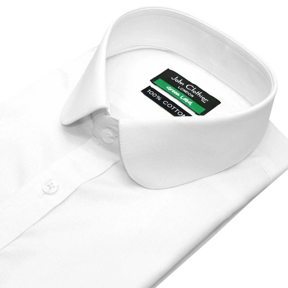 Mens white best sale club collar shirt