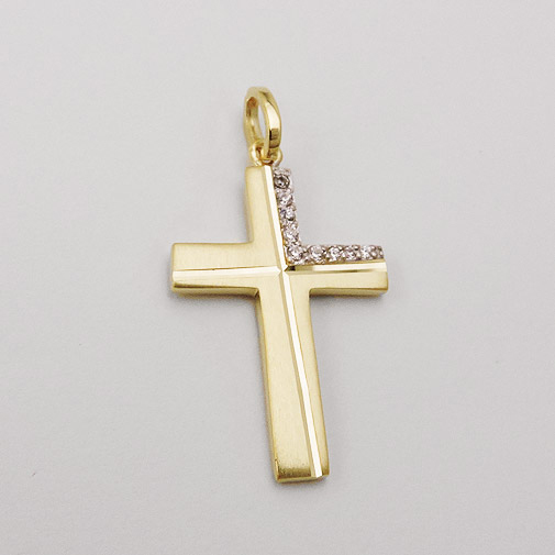 Kinder Kreuz Mit Zirkonia Kreuz-Anhänger Aus 333 Gold Mit Zirkonia – Für Kinder, Taufe Oder Kommunion Kette Mit Kreuz Damen