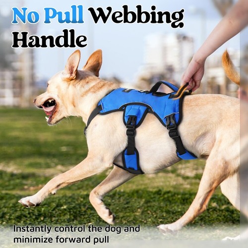 rabbitgoo Escape Proof Pet Dog Harness with Lift Handle Adjustable Vest Blue L - Picture 5 of 9