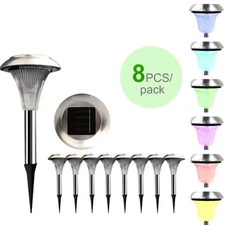 8Pack Solar Power Lights Garden Pathway Landscape LED IP44 Waterproof Lamp