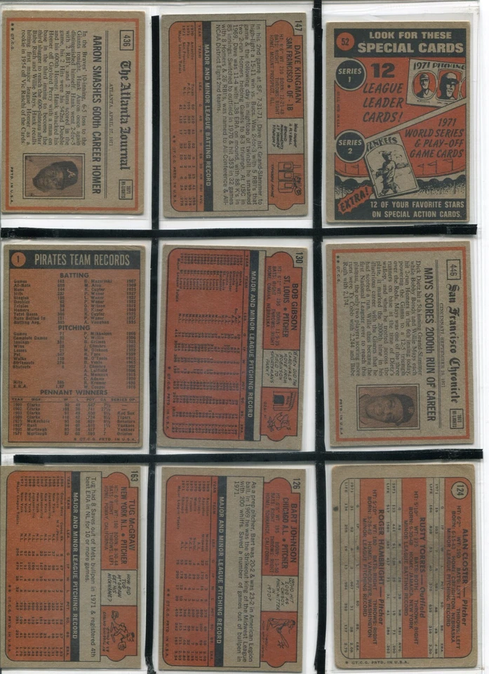 *E1 - 1972 Topps 22 card lot: Killebrew, Kingman, Jackson, Seaver, Gibson, etc. — 第 2/4 张图片
