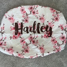 MINI CRIB SHEET customized name "Hadley" with flower design, never used