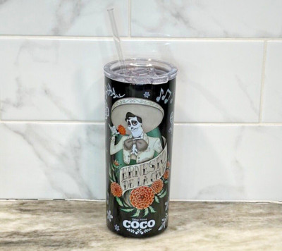 Disney  Coco Ernesto De La Cruz Tumbler & Straw Stainless Steel 17oz NEW Box
