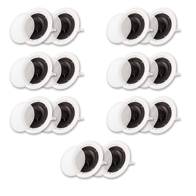 Acoustic Audio HTI6c Flush Mount In Ceiling Speakers with 6.5'' Woofers 7 Pair