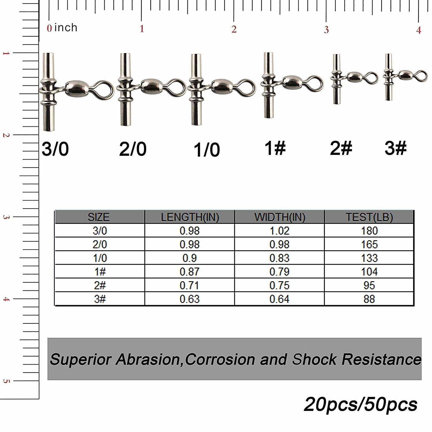 2050pcs Fishing Crimp Swivel Crossline Crane Swivel Tackle Connector 32/0 eBay