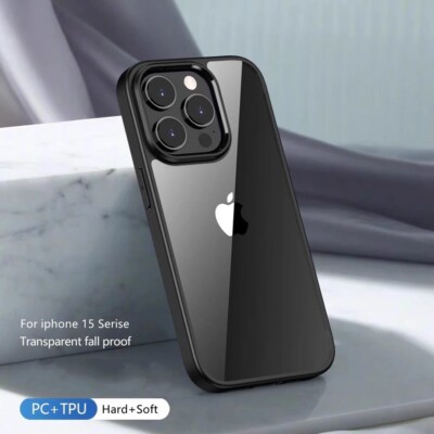 For iphone 15 Pro Max Case For iphone 15 Pro Max Cover Hard Clear PC Soft TPU Sh