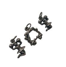 Cheerleading Charms Silver Tone Lot of 3 Cheerleader Pom Poms Cheer Bracelet