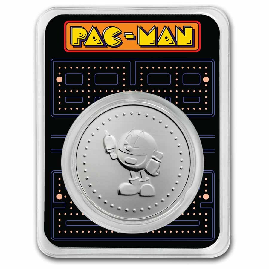 PAC-MAN Game Token - 1 oz Silver Slot Medal in TEP | eBay