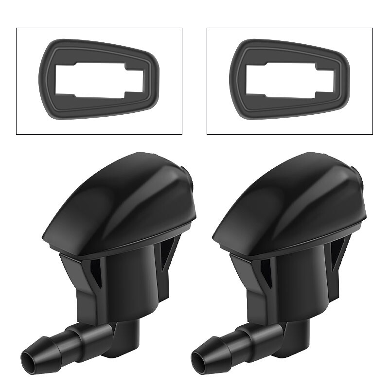 2X Black Car Accessories Front Windshield Washer Wiper Spray Nozzle