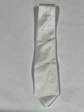 Mens Vesuvio Napoli White Stripe Pattern Tie NEW