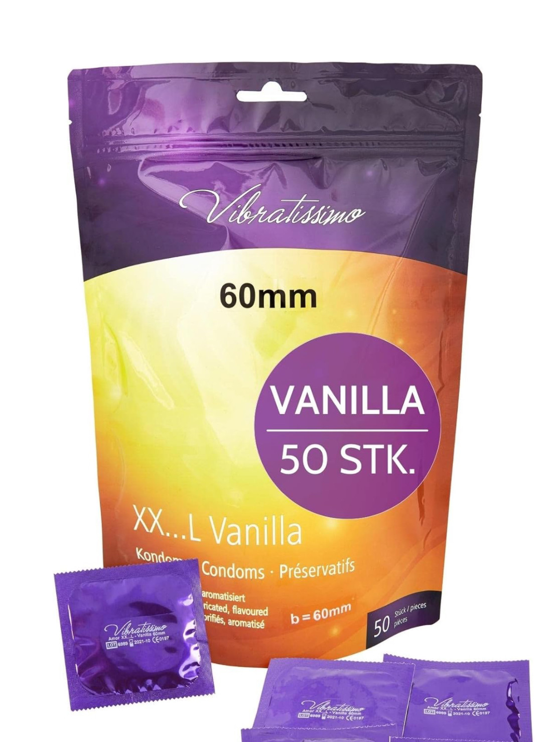 VIBRATISSIMO XXL Vanilla 60mm Kondome 50St VIBRATISSIMO XXL Vanilla 60mm Kondome 50St
