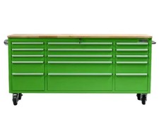 72" Steel Painted Tool Chest Garage Cabinet Work Bench 15 Drawer Lockable