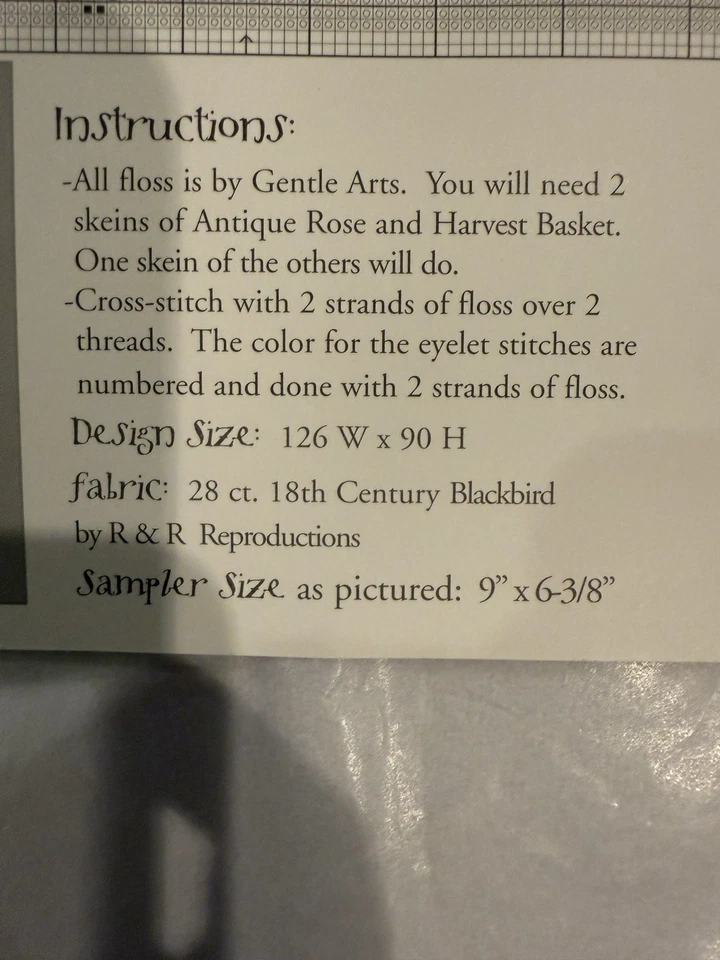 Blackbird Designs Cross Stitch Pattern SPRING’S PROMISE and Fabric - Image 4 of 4