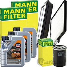 MANN INSPEKTIONSPAKET+LIQUI MOLY 5W-30 ÖL passend für 1.0-1.2 HYUNDAI I10 BA IA