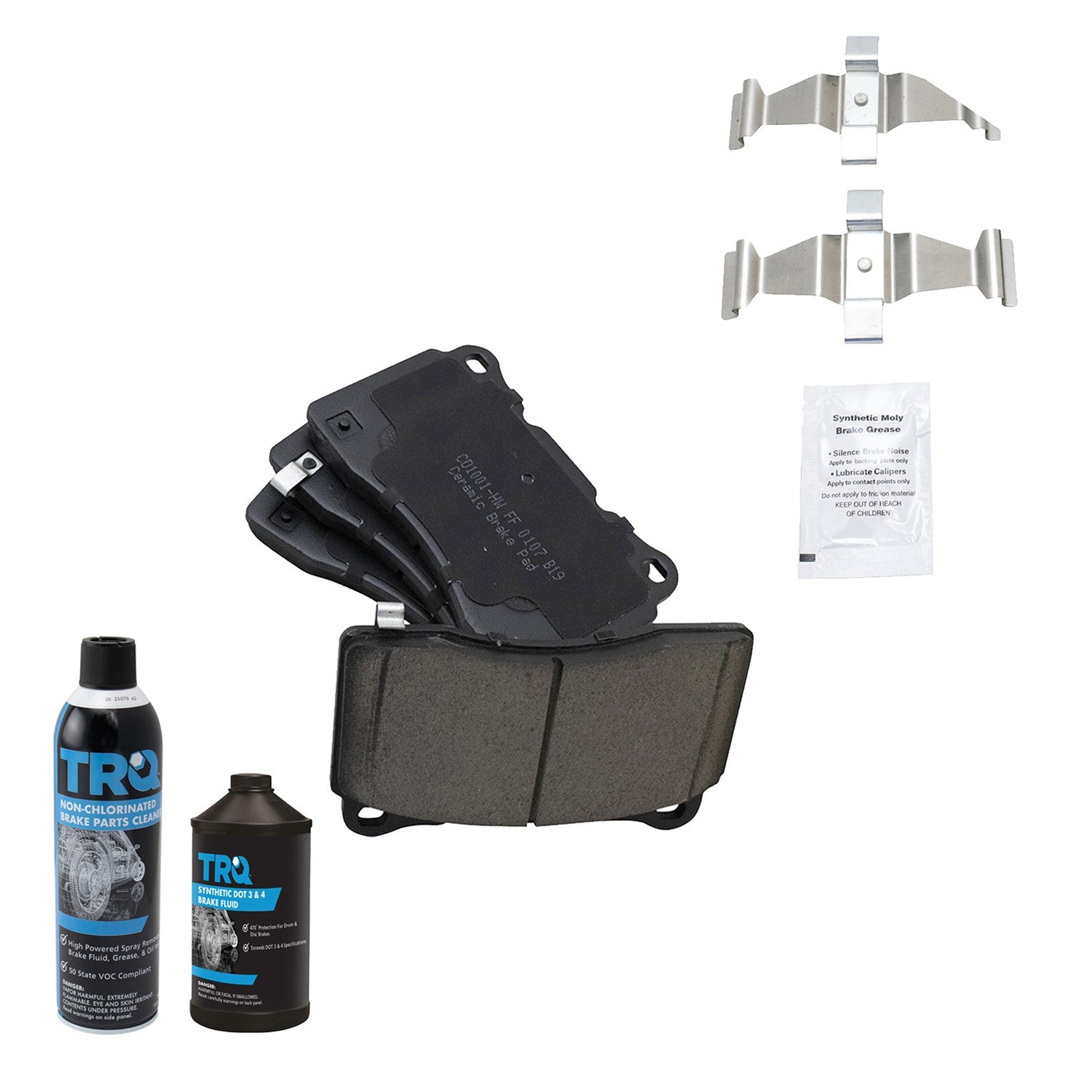 For Ford GT 2005-2006 TRQ BFA15276 Ceramic Front & Rear Disc Brake Pads