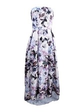 Xscape Women's Strapless Floral-Print Ballgown (4, Blue Multi) 191837016934