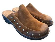 Born Leather Suede Clogs  Womens 9  Majesty Studded  Slip On