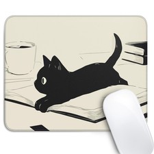 Cute Black Cat Mouse Pad,Kawaii Anime Pads for 8.3 x 10.3 in, S-11