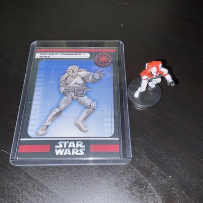 WOTC Star Wars Miniatures COTF Republic Commando Boss 33/60 with Card