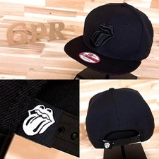 Super Rare New Era x Rolling Stones Logo Cap Black Limited Edition Used