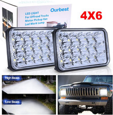 High/Low Sealed Beam 4X6 Inch Led Lights, H4666 Rectangular Lamp 6X4 H4 Plug H46