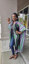 Eliba African Ankara Kimono, Kimono S - 2XL