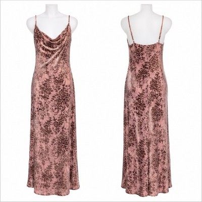 Rachael Zoe Burn Out Velvet Slip Dress Blush Sz L Y2K 90s Whimsigoth Fairy Maxi