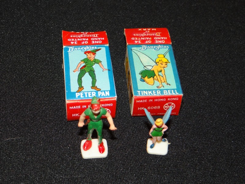 1960's Louis Marx  Disneykins Lot of 2 in Boxes PETER PAN, TINKERBELL