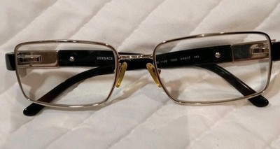 Versace MOD 1129 Rectangle Havana Black  Silver Eyeglasses Frame 