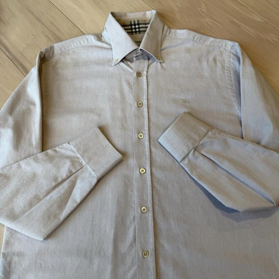 Camisa Burberry Mediana Beige Nova Check London Diseñador Informal Streetwear Foto 4 de 4