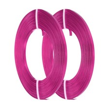 2 Roll Flat Jewelry Craft Wire, 3mm 18 Gauge Aluminum Craft Wire Rose Red
