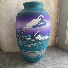 Navajo Pottery Vase Signed Mike Dineh Hand Painted Native American Southwestern