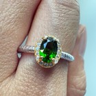 925 Sterling Silver Ring Oval 6x4mm Natural Diopside Gemstone Zircon Women Cute — photo 9