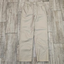 Madewell The Perfect Vintage Straight Jean Faux Leather Size 23 Beige High Rise