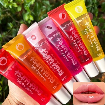 6 Pcs Fruity Watery Gloss Lip Gloss Set Clear Plumping Hydrating Makeup