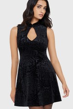 Killstar Lucifers Muse Mini Dress Womens Black Square Neck Goth Alternative