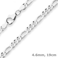 4,6Mm Armband Figarokette Diamantiert Armschmuck Aus 925 Silber 19Cm