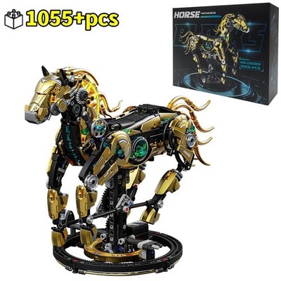 Mechanisches Pferd Zum Selbermachen Bausteine MOC Modell Creative Technical 1055PCS Steine
