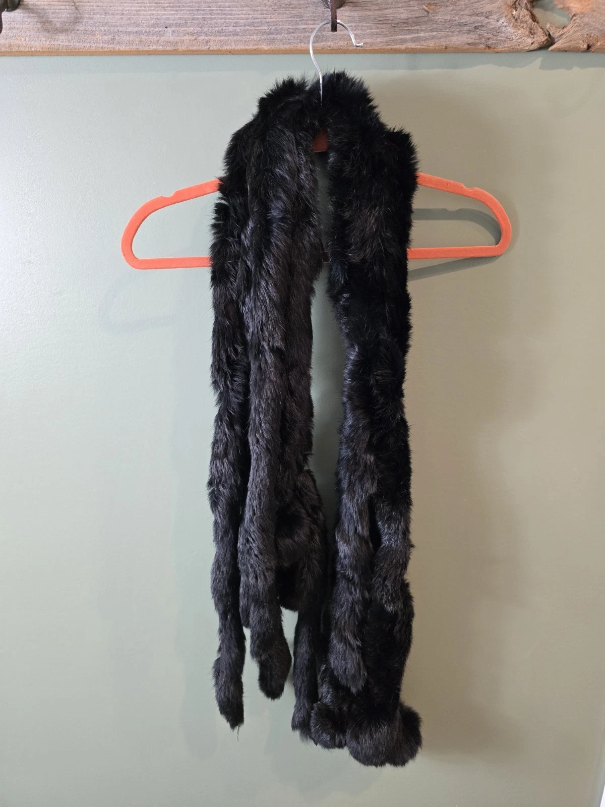 Natural Fur Belt Scarf Wrap vintage