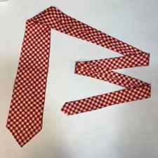 Brooks Brothers 346 Tie Men's Red Check 100 Silk Necktie Handmade In USA