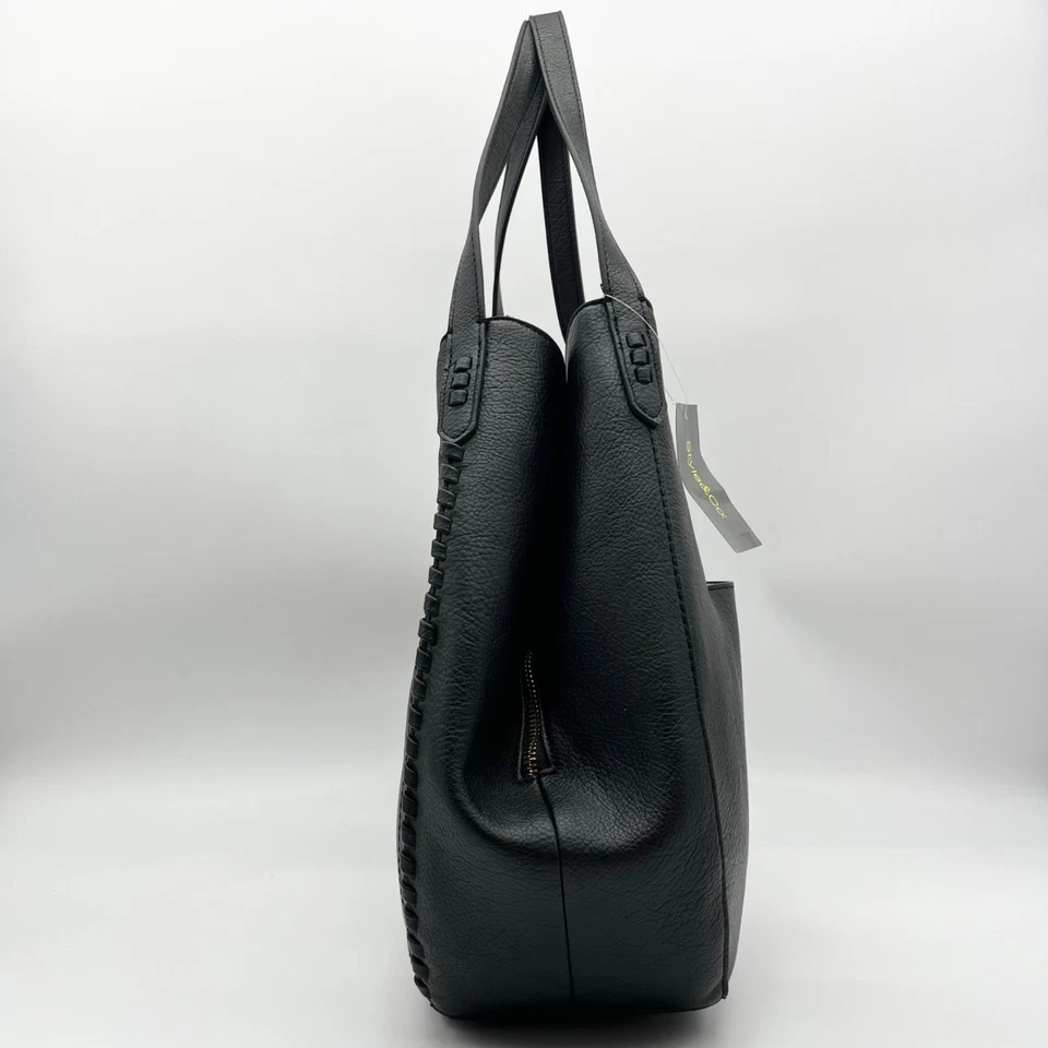 Style & Co Black Soft Whipstitch 4-Poster Tote Bag - Image 4 of 4