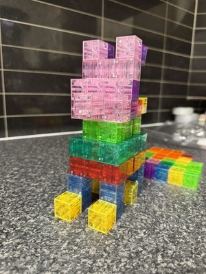 Magnetische Bausteine Vorbau Sinneswürfel Kinder Spielzeug 100 Stück Regenbogenwürfel