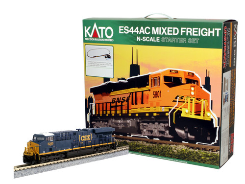 KATO #106-0021 N ES40DC “Gevo” y juego de inicio de carga mixta – CSX (escala N) | Condition: New