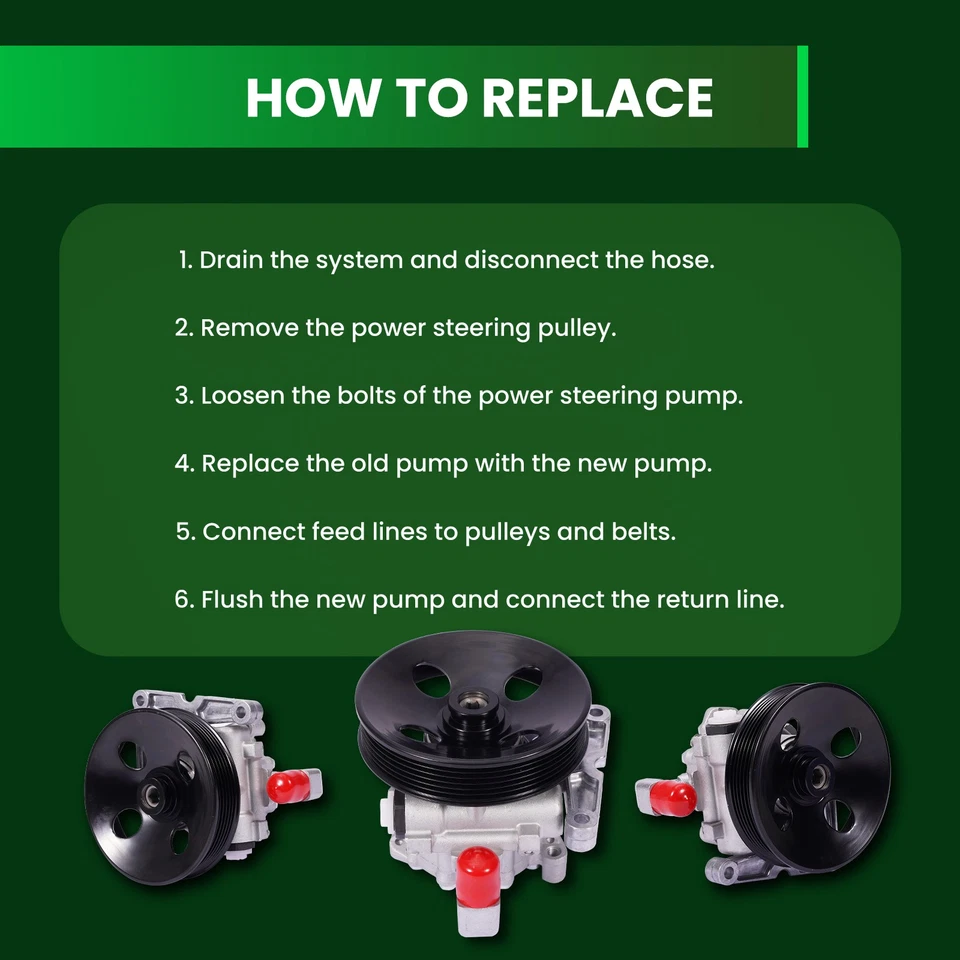 Power Steering Pump Fit Chrysler Crossfire Mercedes-Benz C280 E320 SL500 96-5292 - Изображение 4 из 4