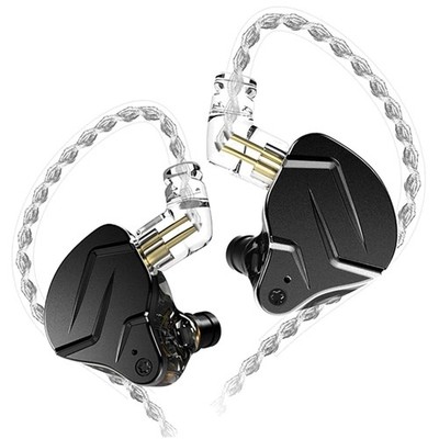 Travel-Friendly KZ ZSN PRO X In-Ear Earphones with Detachable Cable, Black