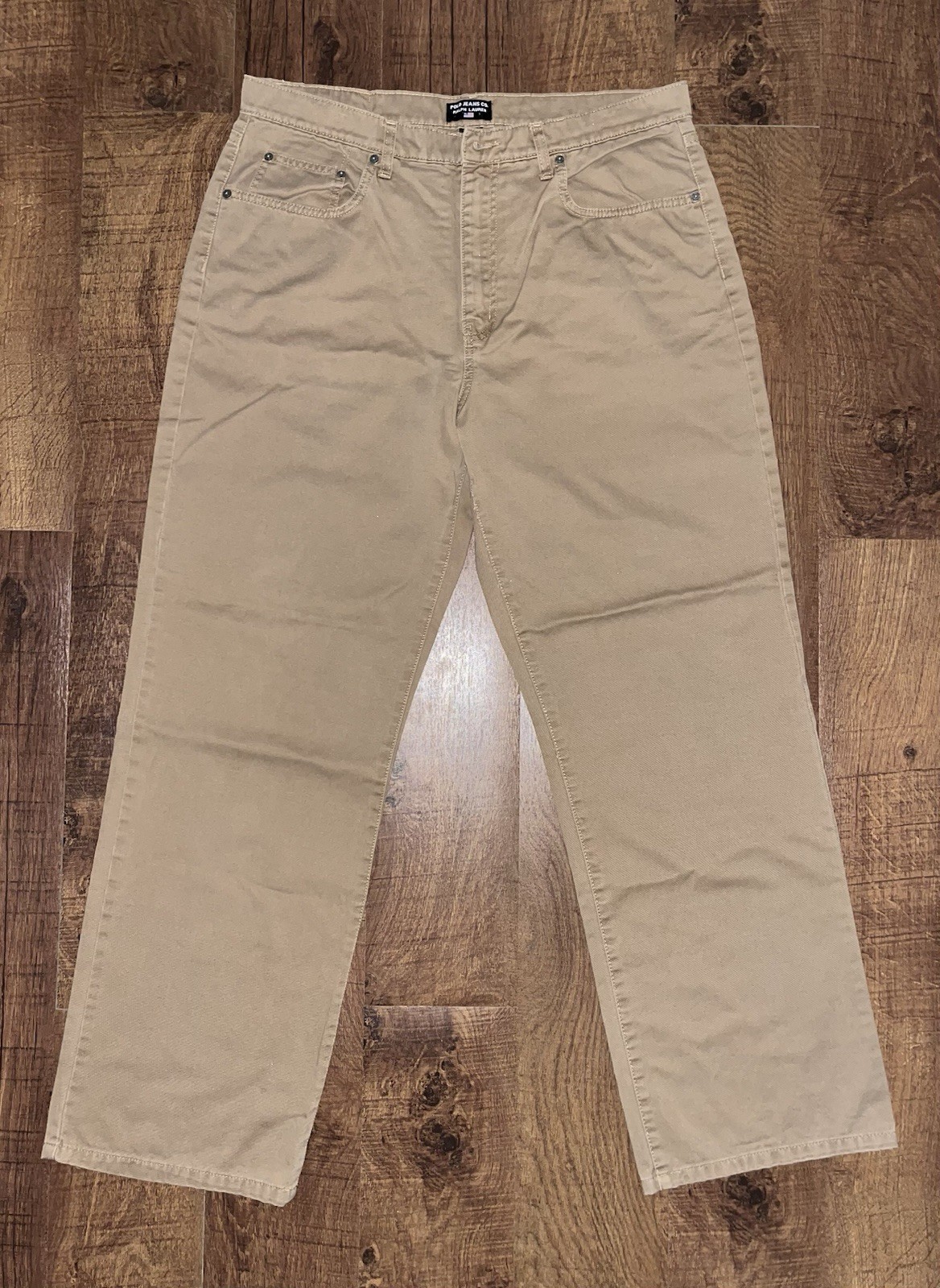 Polo Ralph Lauren Pants Jeans Tan Lightweight Five Pocket Straight Leg - 36 X 32