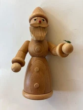 Vintage Original Handarbeit Wood Santa