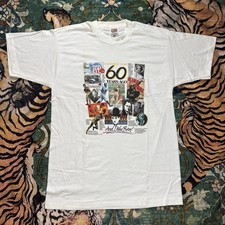 Vintage 90s 60 Years Ago Newspaper Graphic T-shirt Size Large USA Made Single